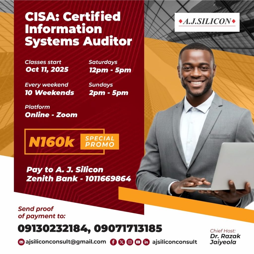 CISA Training Class – Promo Fee N160k Only! Training Starts Oct 11