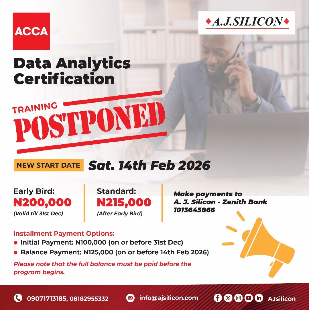 ANNOUNCEMENT: ACCA Data Analytics Certification Training Postponed