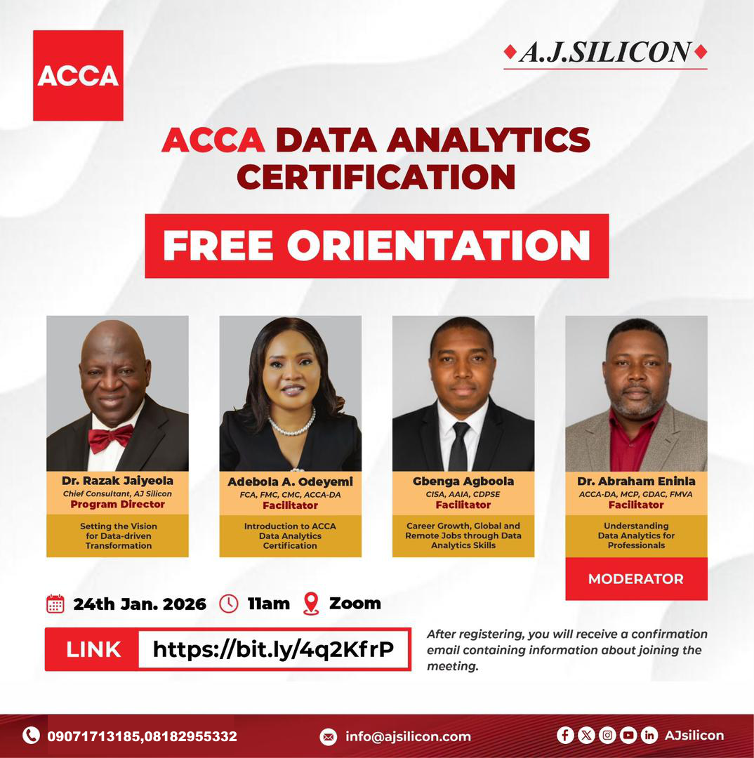 Turn Data Skills into Global Income – ACCA Data Analytics OrientationDear All,