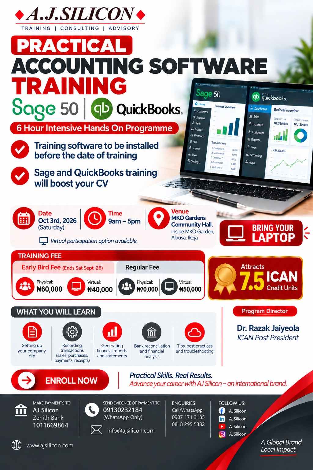 LEARN SAGE 50 & QUICKBOOKS WITH A.J. SILICON
